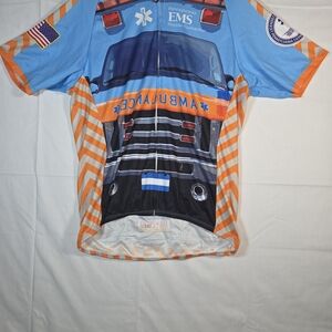 EMS Themed Men's Cycling Jersey - Blue and Orange. Size XL.